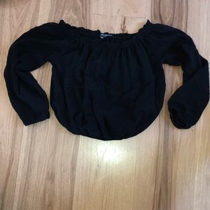 Black off the shoulder crop top